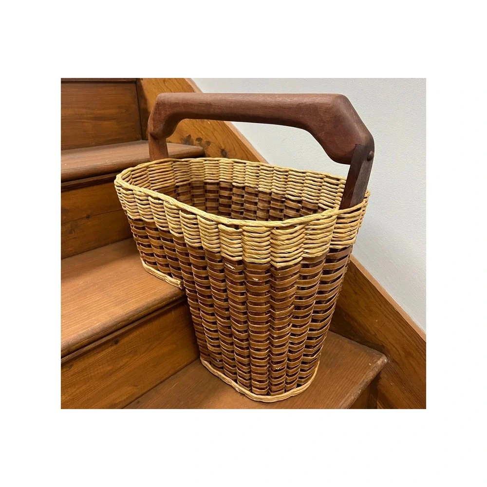 Mixon Family Baskets Handmade Wood Stair Basket Woven Step Storage Handle 2002